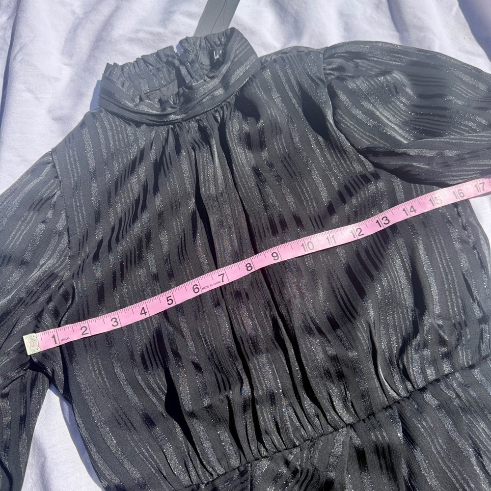 Lulus Black Metallic Stripe Mini Dress – Size XS (NWT) - Picture 3 of 6